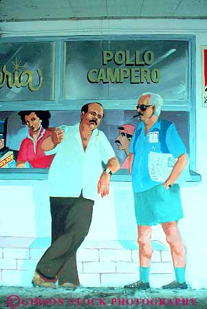 Stock Photo #11534: keywords -  art artistic arts characters creative cuban culture district ethnic florida havana heritage hispanic in latino little local miami minority mural murals paint painted painting people pretend public simulate vert wall walls