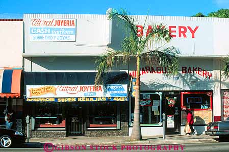 Stock Photo #11535: keywords -  bilingual business businesses commerce cuban district ethnic florida havana hispanic horz in little miami sign signs store stores
