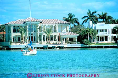 Stock Photo #11559: keywords - biscayne boat canal class coast expensive florida home homes horz house houses key miami neighborhood ocean scale shore up upper water waterfront with