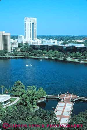 Stock Photo #8281: keywords -  clean destination dock elevated eola florida freshwater lake landscape orlando pond scenery scenic travel urban usa vacation vert view walkway water