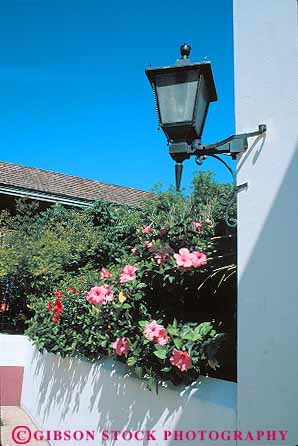 Stock Photo #12882: keywords - american and architecture attraction attractions augustine blossom city destination florida flower flowers hibiscus historic history lamp lamps old pink red saint site st st. tourist travel vert