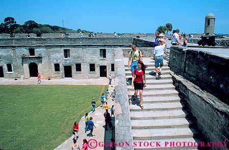 Stock Photo #12887: keywords -  american attraction attractions augustine castillo city de destination florida fort forts historic history horz look marcos monument national old people saint san site spanish st st. tourist tourists travel