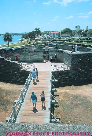 Stock Photo #13938: keywords -  american attraction augustine castillo de florida fort forts ft ft. historic history marcos military monument monuments national old park parks people public saint san site sites south southern spanish st st. stone tourist travel vert