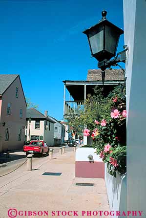 Stock Photo #13940: keywords - american attraction augustine building florida historic history lamp old saint site sites south southern spanish st st. street streets tourist travel treasury vert