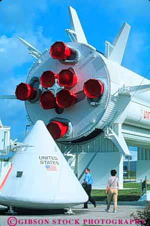 Stock Photo #9804: keywords - center display displays equipment exhibit exhibits exploration explore florida garden hardware in kennedy museum museums outdoor outside people rocket rockets space vert walking