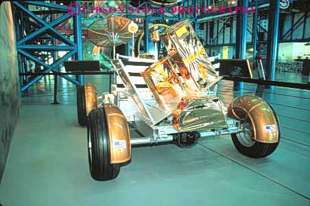 Stock Photo #9818: keywords - all apollosaturn center display displays equipment exhibit exhibits exploration explore florida hardware horz in kennedy lunar museum museums outdoor outside rocket rockets rover space terrain v vehicle vehicles wheel wheels