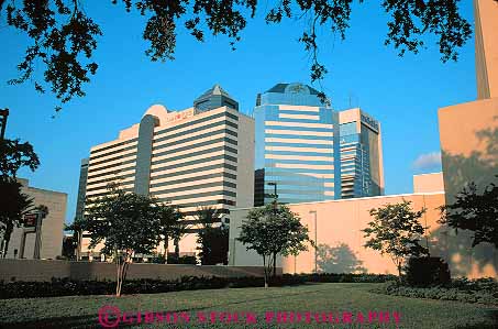 Stock Photo #12171: keywords -  architecture buildings center cluster clustered clusters design downtown florida high horz jacksonville modern new office rise skyline skylines style