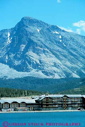 Stock Photo #12895: keywords -  accommodations building glacier hotel hotels lake lakes landscape landscapes lodge lodges many montana mountain mountains national nature park parks public rocky scenery scenic swiftcurrent vert wilderness