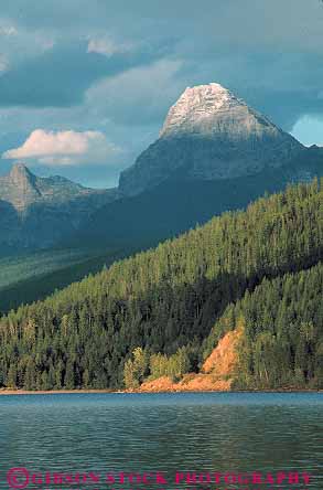 Stock Photo #12901: keywords -  climate forest glacier lake landscape landscapes mcdonald montana moody mountain mountains national nature park parks public rocky scenery scenic snow trees vert weather wilderness