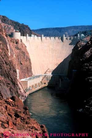 Stock Photo #11870: keywords - canyon canyons cement colorado concrete dam dams hoover las near nevada river rivers vegas vert