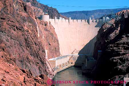 Stock Photo #12908: keywords -  canyon cement colorado concrete control dam dams electrical electricity engineer engineered engineering flood generate generates generating generation heavy hoover horz huge hydroelectric infrastructure large las massive near nevada power project projects public river strong sturdy vegas works
