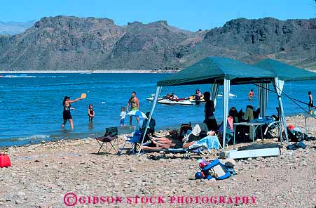 Stock Photo #12919: keywords -  area canopy colorado destination families family fresh group groups horz lake lakes las mead national near nevada recreation reservoir river rivers shore shoreline summer tent travel vacation vegas water west western