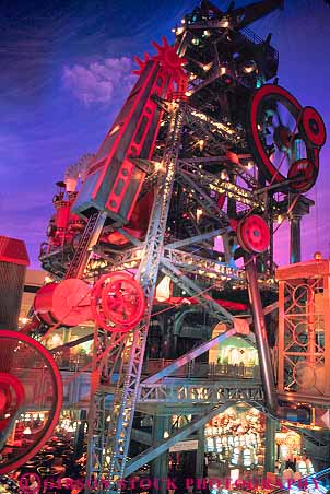 Stock Photo #12103: keywords -  barons casino destination headrig in interior legacy lighting lights mine neon nevada reno rig silver simulate simulated simulates travel vert
