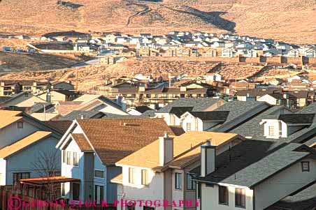 Stock Photo #10350: keywords -  building buildings cities city cityscape cityscapes close crowd crowded home homes horz house houses housing identical lots many modern neighborhood neighborhoods nevada new numerous reno residential same sameness similar similarity sprawl sprawling sprawls tight together urban urbanization urbanize urbanized