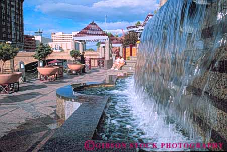 Stock Photo #10351: keywords - building buildings cities city cityscape cityscapes downtown fountain fountains horz municipal nevada parks public renewal reno river rivers truckee urban walk waterfall women