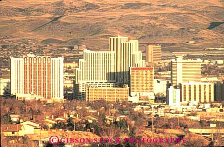 Stock Photo #10352: keywords -  building buildings center cities city cityscape cityscapes downtown dusk horz nevada reno skyline skylines