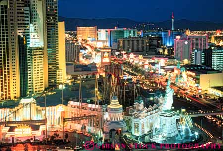 Stock Photo #7532: keywords - america american architecture building buildings business casino casinos center cities city cityscape cityscapes dark downtown dusk elevated evening horz hotel hotels las light lighting lights modern nevada new night office resort skyline skylines strip travel urban usa vacation vegas view