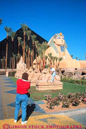 Stock Photo #8061: keywords -  architecture casino casinos destination hotel hotels las luxor nevada pyramid resort resorts sphinx travel usa vacation vegas vert