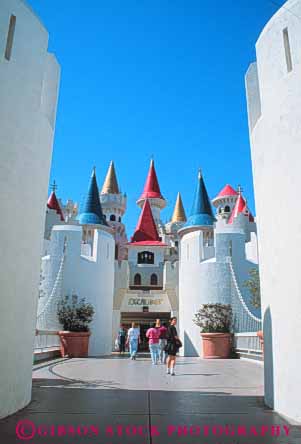 Stock Photo #8071: keywords -  architecture casino casinos castle destination excalibur hotel hotels las medieval nevada resort resorts travel usa vacation vegas vert