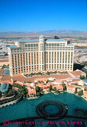 Stock Photo #8073: keywords - aerial architecture bellagio casino casinos destination hotel hotels las nevada pond resort resorts travel usa vacation vegas vert