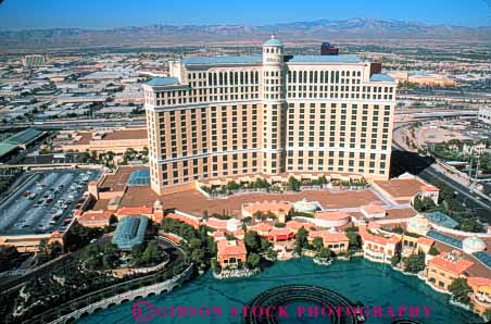 Stock Photo #8074: keywords -  aerial architecture bellagio casino casinos destination horz hotel hotels las nevada pond resort resorts travel usa vacation vegas