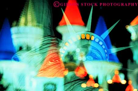 Stock Photo #3432: keywords -  abstract casino double exposure horz las lighting multiple neon nevada night vegas