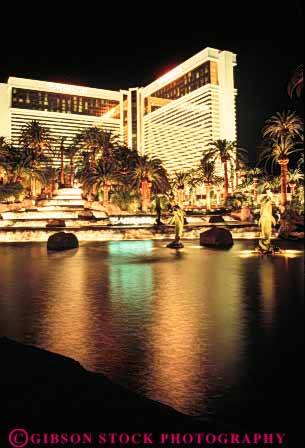 Stock Photo #8094: keywords -  architecture bright casino casinos dark destination dusk evening hotel hotels las lighting lights mirage nevada night resort resorts travel usa vacation vegas vert