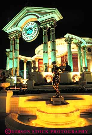 Stock Photo #8097: keywords -  architecture bright caesars casino casinos color colorful dark destination dusk eve hotel hotels las lighting lights neon nevada night ning resort resorts travel usa vacation vegas vert