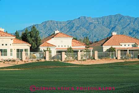 Stock Photo #8214: keywords -  clean course desert golf grass home homes horz house houses identical landscape landscaped landscaping las lawn modern neighborhood neighborhoods nevada new residence residential row same sameness similar vegas