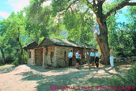 Stock Photo #8226: keywords -  attraction cabin destination historic history horz landscape las mountain nevada old people ranch scenery scenic spring tourist travel usa vacation vegas west western