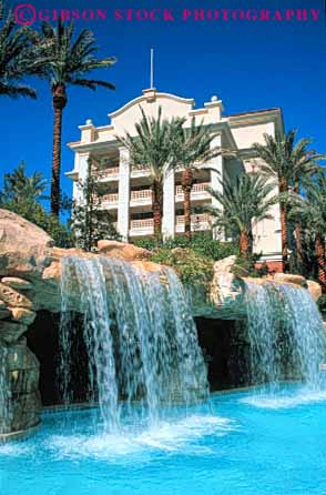 Stock Photo #8272: keywords -  attraction cool destination hing hotel hotels las nevada palm pool pools refres refresh regent resort resorts summerlin swim swimming tourist travel tree trees usa vacation vegas vert water waterfall