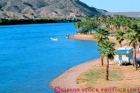 Stock Photo #12930: keywords -  (near arizona camp colorado destination doyle gamble gambling horz laughlin near nevada nevada) palm people recreation resort resorts river rivers shore shoreline summer travel tree warm west