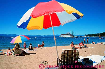 Stock Photo #12940: keywords -  alpine beach beaches bright color colorful cove family fresh horz lake lakes leisure mountain mountains nevada people relax relaxed relaxes relaxing resort resorts shade sierra sierras tahoe umbrella vacation water zephyr