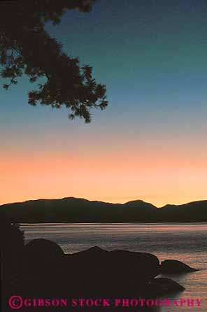 Stock Photo #12946: keywords -  alpine dark evening fresh lake lakes landscape mountain mountains nevada resort resorts scenery scenic sierra sierras sunset sunsets tahoe vert water