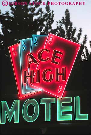 Stock Photo #12952: keywords - ace alpine bright card cards deck decks fresh gamble gambling high lake lakes motel mountain mountains neon nevada resort resorts shore sierra sierras sign signs south symbol tahoe vert water