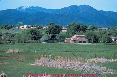 Stock Photo #12958: keywords -  country home homes horz house houses landscape mexico mountain mountains new pasture ranch ranches rocky scenery scenic taos west western