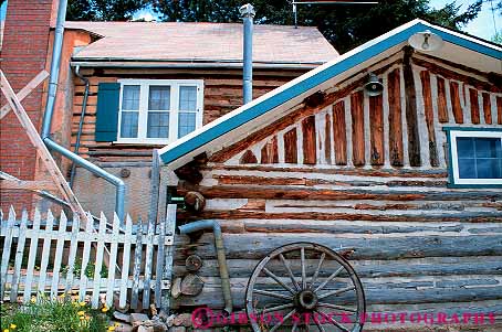 Stock Photo #12968: keywords -  cabin construction dh historic home homes horz house houses lawrence log mexico mountains new rocky site taos west western wood wooden