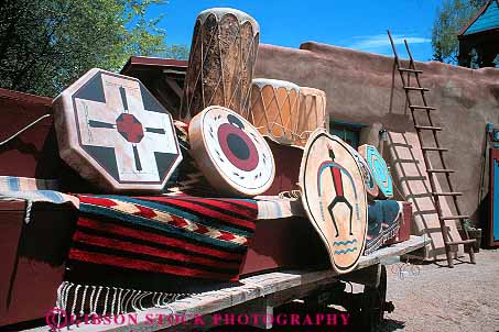 Stock Photo #12969: keywords -  american design display displaying displays drum drums for horz merchandise mexico mountains native new percussion retail rocky sale sell selling sells style taos tradition traditional west western