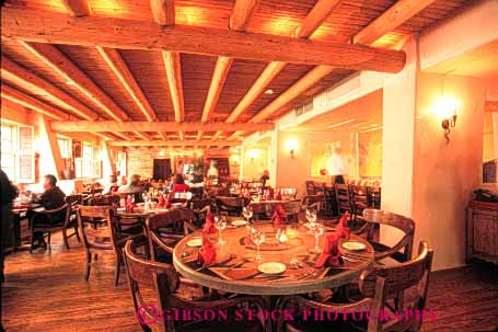 Stock Photo #8968: keywords -  anasazi architecture beam ceiling design destination dine dining fe horz inn interior interiors mexico mountain mountains new of restaurant restaurants rocky sante southwest travel west western