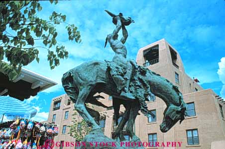 Stock Photo #8969: keywords -  american destination fe horz indian metal mexico mountain mountains native new rocky sante sculpture southwest symbol symbolic travel west western