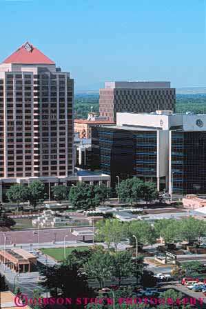 Stock Photo #7536: keywords -  albuquerque america american architecture building buildings business center cities city cityscape cityscapes downtown mexico modern new office skyline skylines urban usa vert west