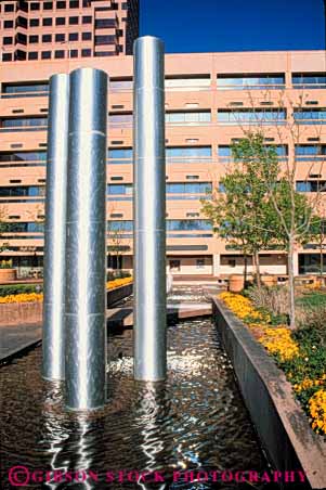 Stock Photo #11103: keywords -  albuquerque buildings cities city commercial downtown first fountain mexico modern new office plaza plazas sculpture southwest style urban vert west