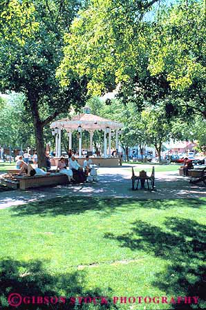 Stock Photo #11123: keywords -  albuquerque cool gazebo gazebos grass green lawn mexico new old open park parks people plaza plazas public relax relaxing shade southwest space summer town tree trees urban vert west
