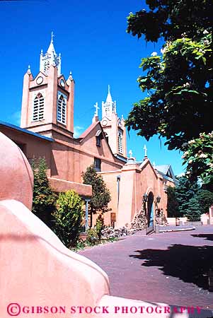 Stock Photo #11125: keywords - adobe albuquerque church churches de felipe historic history mexico neri new old san southwest town urban vert west