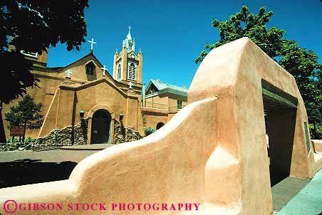 Stock Photo #11126: keywords -  adobe albuquerque church churches de felipe historic history horz mexico neri new old san southwest town urban west
