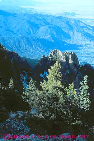 Stock Photo #11137: keywords - albuquerque crest landscape landscapes mexico mountain mountains nature new rough rugged sandia scenery scenic southwest terrain tree trees urban vert west