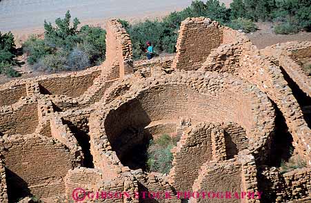 Stock Photo #12977: keywords -  abandon abandoned american anasazi area building chaco circle circular community cultural culture desert historic history horz indian keltso kin man mexico national native new old preserve preserved public pueblo remains rock round ruin ruins settlement site sites stone village walking wall walls