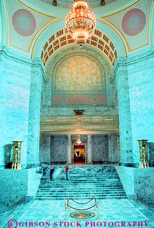 Stock Photo #18376: keywords -  arch building buildings capitol capitols design doorway elegant government inside interiors legislature lobbies lobby olympia ornate people person state steps stone style vert washington