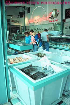 Stock Photo #10277: keywords -  cities city coast coastal fish in market markets northwest ocean people puget sea seafood seashore seattle shore shoreline sound store stores vert washington water waterfront wharf wharfs