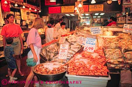 Stock Photo #10284: keywords -  business cities city display food horz interior market markets merchandise northwest number numbers people pike pikes price prices pricing produce retail seafood seattle sell selling shop shoppers shopping store stores washington